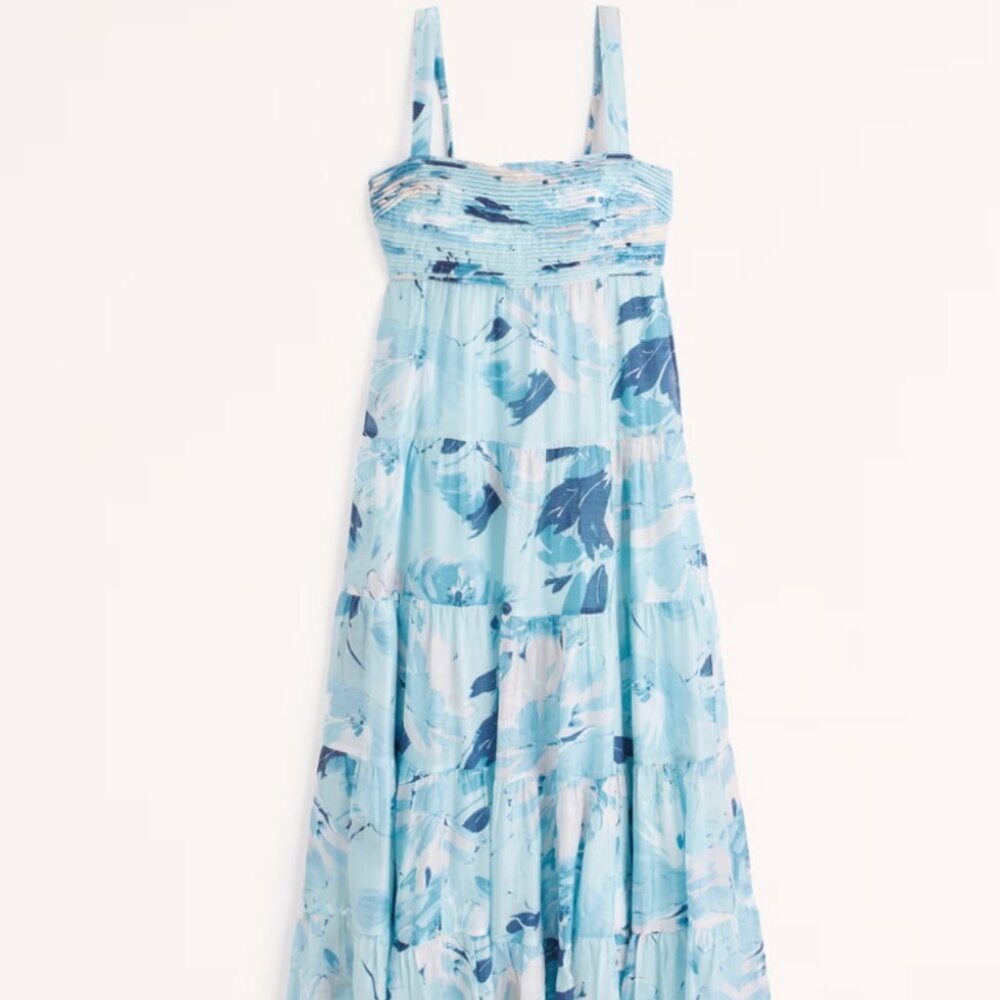 Abrecrombie Tiered Ruched Babydoll Maxi Dress - Picture 3 of 4